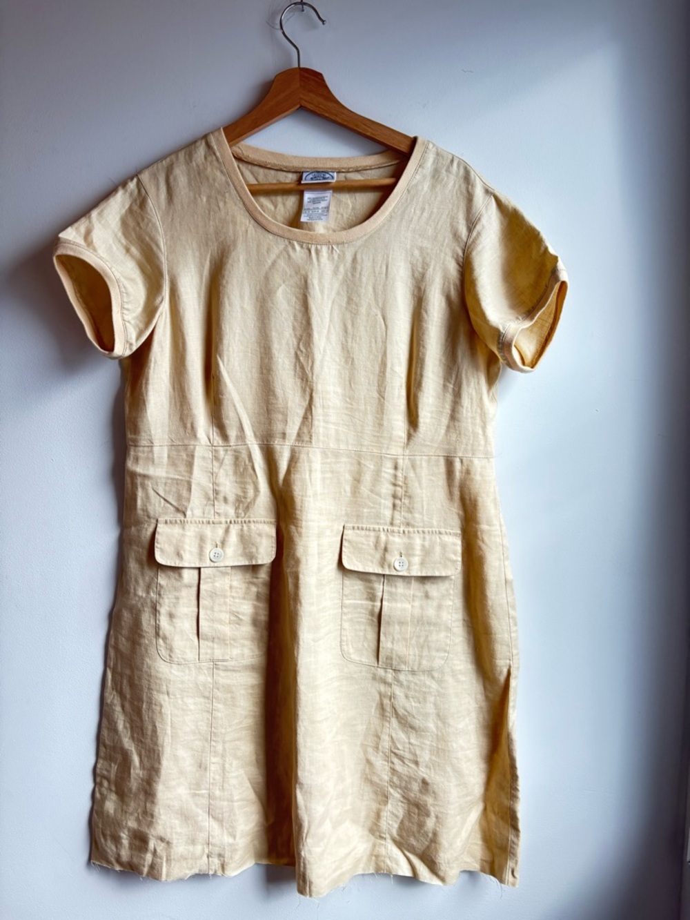 Laura Ashley Linen Butter Yellow Tee Dress